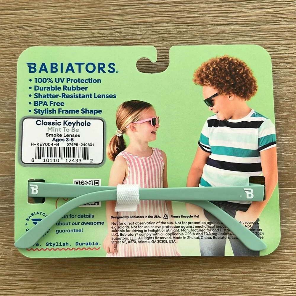 Babiators Mint Green Classic Keyhole Round Shape Sunglasses Ages 0-2 3-5 years